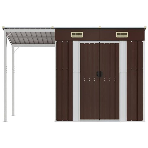 VidaXL Vrtna lopa z nadstre&amp;scaron;kom rjava 277x107x181 cm jeklo - - Rjava - 41.73 - N/A - 2025-vidaXL-TOPSELLER Slike