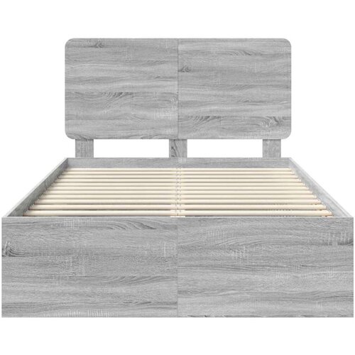  Okvir za krevet s uzglavljem Siva Sonoma 120 x 190 cm Slike