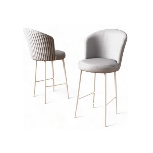Hanah home Set barskih stolica Uras, 4 dijela, sivo-bijela Slike