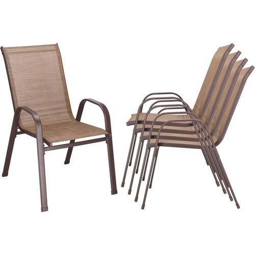 Springos metalne vrtne stolice 73 x 55,5 x 93 cm (4 kom.) smeđa Slike
