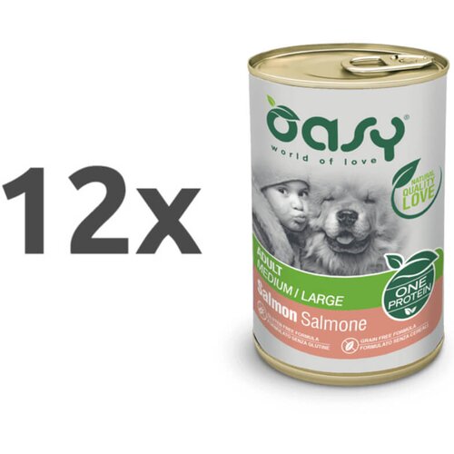 Oasy One Protein Adult pat&eacute; - losos 12 x 400 g Cene