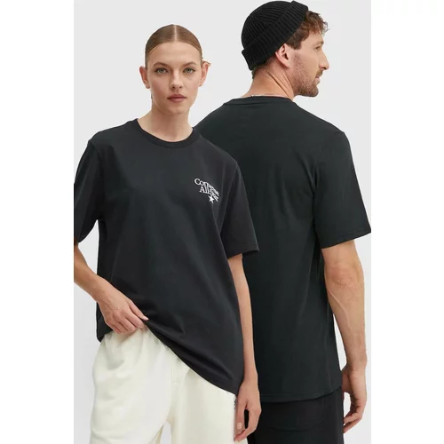 Converse Bombažna kratka majica črna barva, 10026461-A01