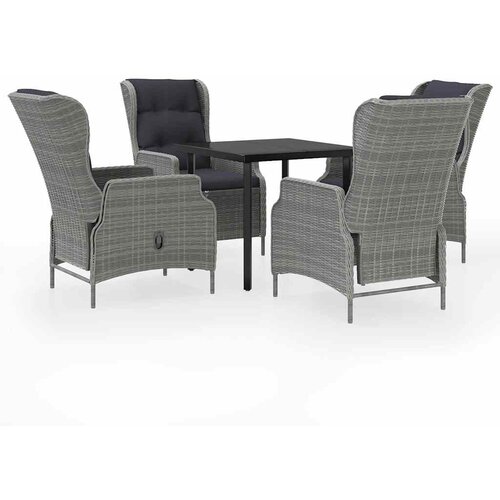  5-dijelni vrtni blagovaonski set svjetlosivi Siva Dužina stola 80 cm Slike