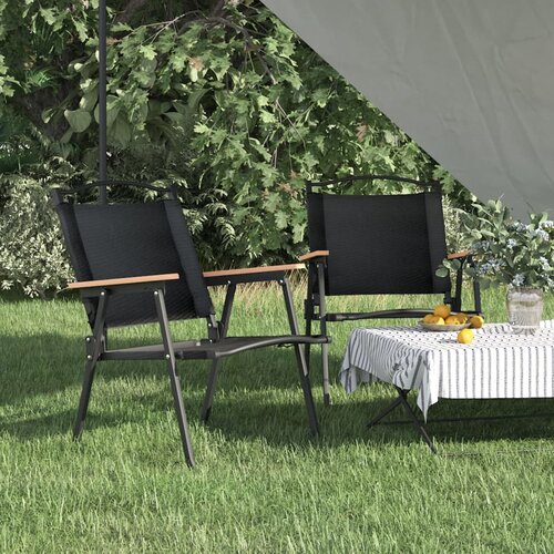  Stolice za kampiranje 2 kom crne 54x55x78 cm od tkanine Oxford Cene