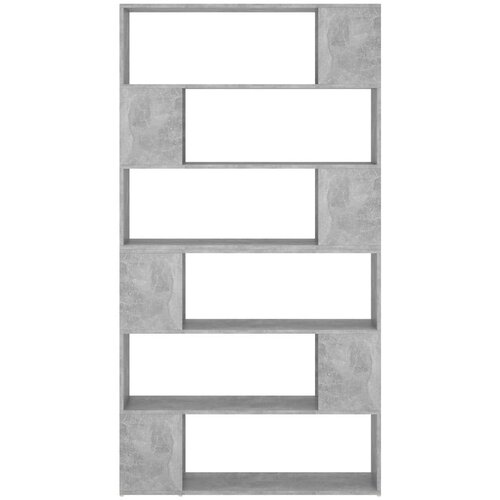 VidaXL Knjižna omara za razdelitev prostora betonsko siva 100x24x188cm Slike