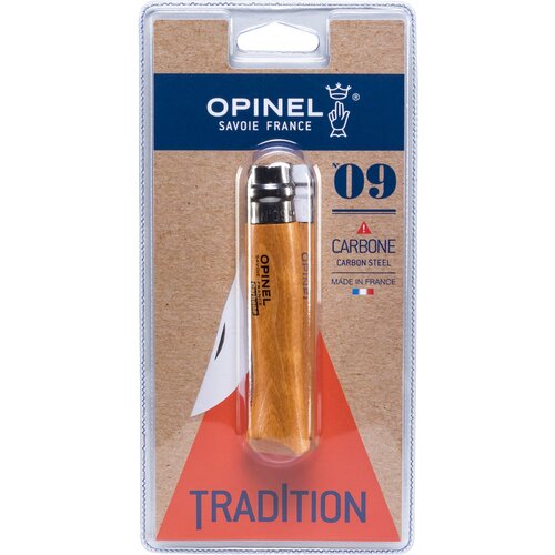 Opinel pocket knife No. 09 carbon blade with wood handle Slike