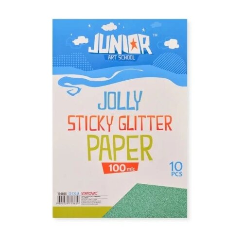 Junior jolly sticky glitter paper papir sam. a4 100mic 10k - odaberite nijansu zelena ( 136025 ) Cene