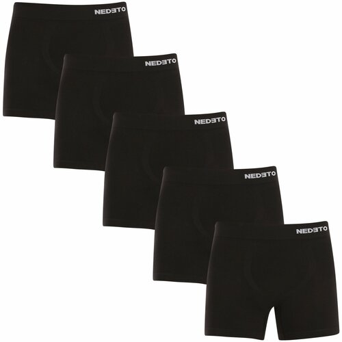 Nedeto 5PACK Men's Boxer Shorts Seamless Bamboo Black Slike