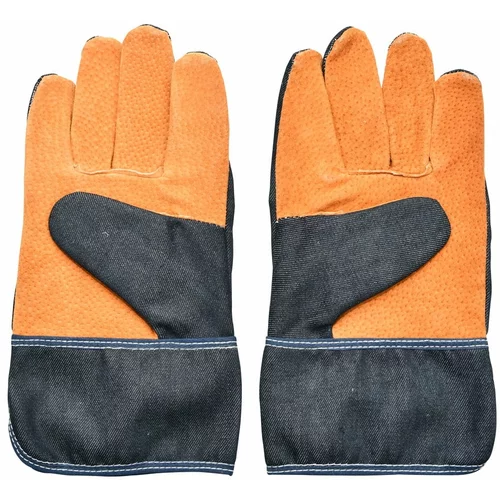 Esschert Design plavo-narančaste rukavice za vrt Denim