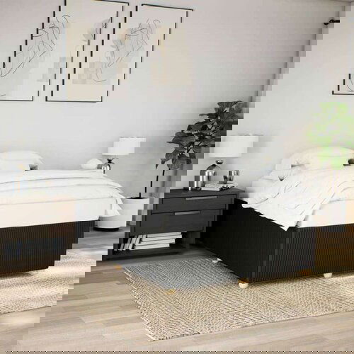  Okvir za krevet bez madraca crni 160x200 cm od tkanine Slike