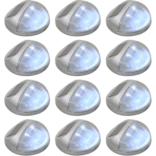  Vrtne solarne zidne svjetiljke LED 12 kom okrugle srebrne