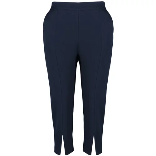 Trendyol Curve Plus Size Pants - Navy blue - Slim