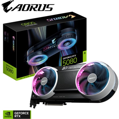 Gigabyte Grafička kartica AORUS GeForce RTX 5080 INFINITY 16G, 16GB GDDR7, PCI-E 5.0 Cijene