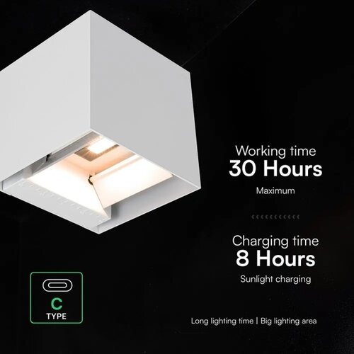  LED solarna zidna lampa sa senzorom LED/9W/3,7V 3000/4000/5000K IP65 2600mAh bela Slike