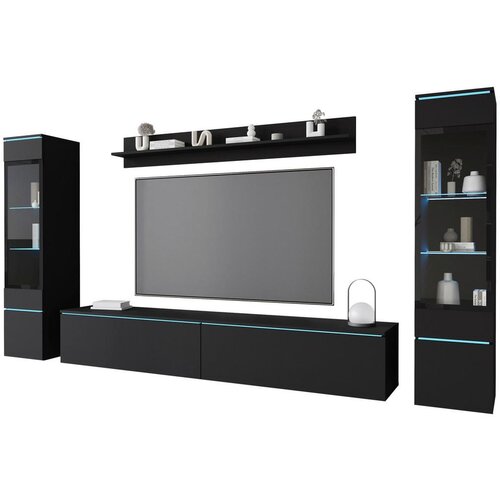 Livetastic Dnevni Regal Vera, Črna, 4-Delno, Led Slike