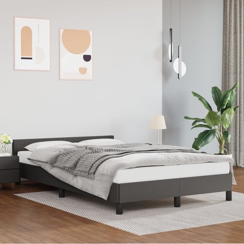 VidaXL Posteljni okvir z vzglavjem siva 120x200 cm umetno usnje Slike