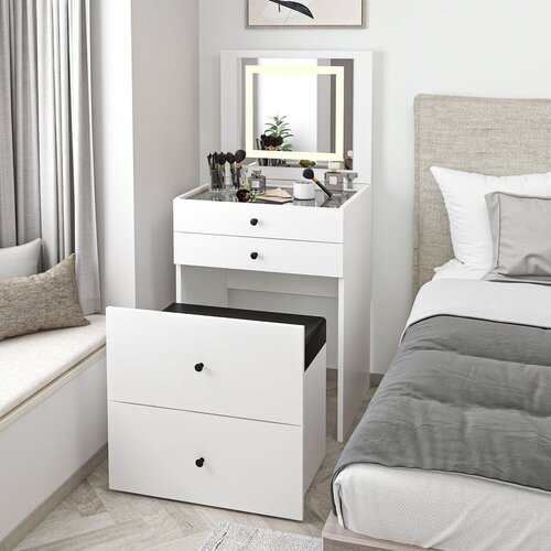 Hanah home toaletni sto Luna 91, 60 cm, beli Slike