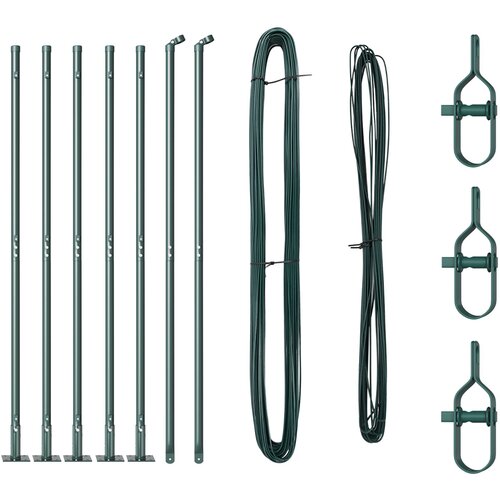 vidaXL Opečne stebričke z osnovnimi ploščami 7 kosov Ø32mm 78,5cm Galvanizirano jeklo Cene
