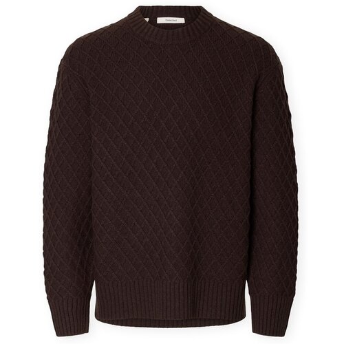 Selected Puloverji Patric Edit Knit - Chocolate Torte Kostanjeva Cene