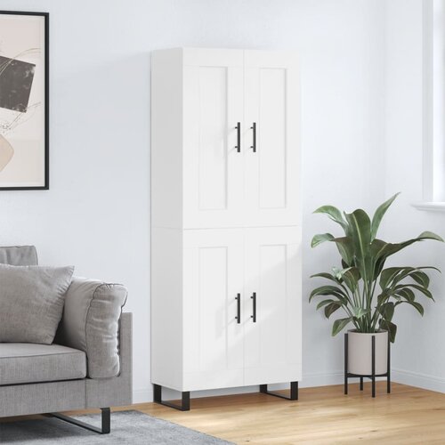  Visoka komoda bijela 69,5x34x180 cm konstruirano drvo Cijene