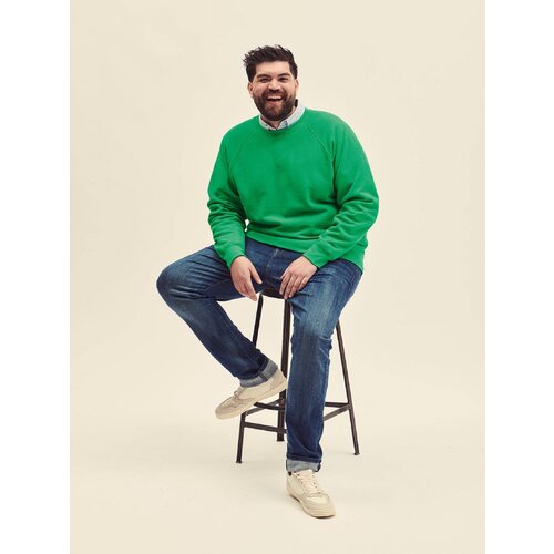 Fruit Of The Loom Zielona bluza męska Raglan Sweat Cene