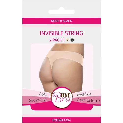 ByeBra Invisible String 2-Pack Nude & Black XS