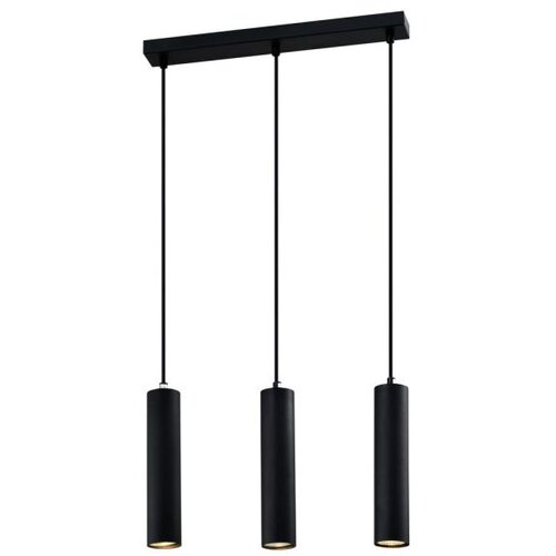 Candellux luster/visilica-tubo viseća lampa crna 3X25W GU10 abažur 25CM crna Slike