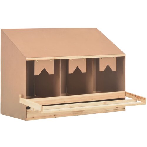 VidaXL Gnezdi&amp;scaron;če za koko&amp;scaron;i s 3 predelki 93x40x65 cm trdna borovina Slike
