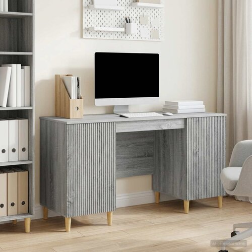  Stol s policom Siva sonoma 142,5 x 50 x 75 cm Konstruirano drvo Cijene