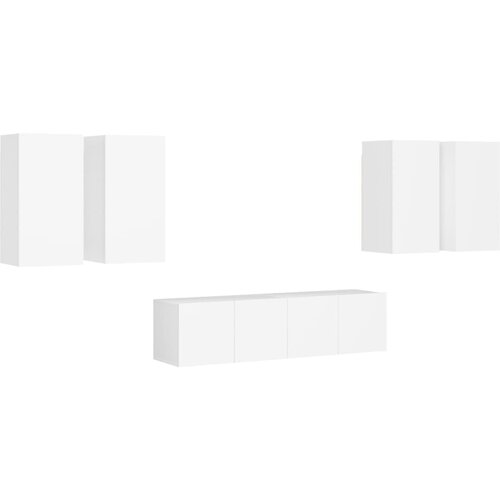 TV 6-dijelni set ormarića bijeli od iverice Cene