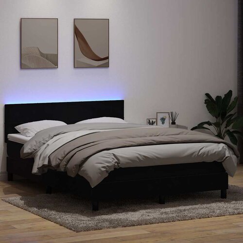 vidaXL Box spring krevet s madracem crni 160x210 cm baršunasti Cene