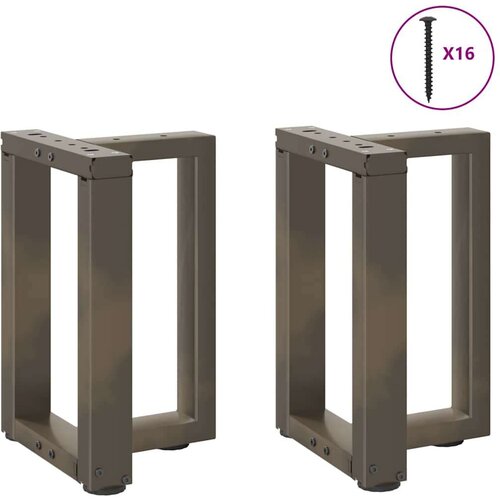  Noge za stolić T-oblika 2 kom prirodni čelik 28x25x(42-43)cm Slike