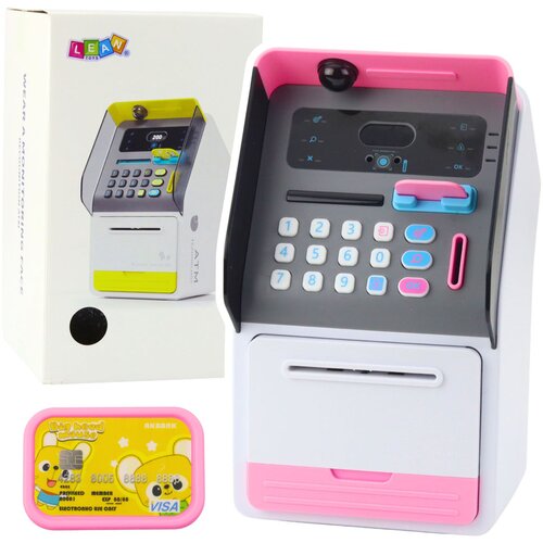 Atm Safe Piggy Bank PIN Code Card Pink Slike