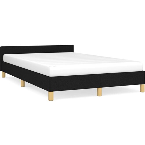 VidaXL Okvir za krevet s uzglavljem crni 120x190 cm od tkanine Slike