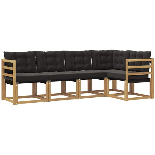 vidaXL Zunanja garnitura za sedenje z blazino 5 pcs Bela in črna, (5000280321) Cene