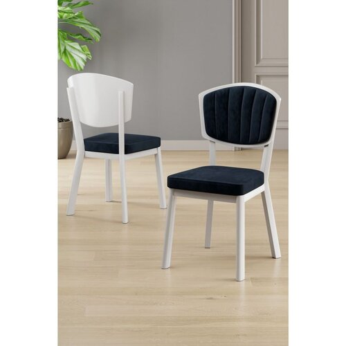Hanah home set trpezarijskih stolica Nape 4 kom, antracit tkanina Babyface, bele metalne noge Cene
