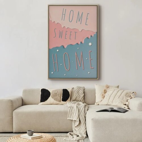  Slika - Inscriptions: Home Sweet Home (1 Part) Vertical 80x120 U prirodnom drvenom okviru Slike