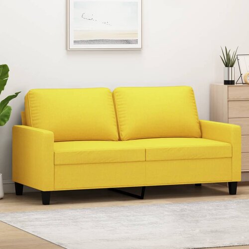 vidaXL Dvosjed od tkanine svjetložuti 140 cm Cene