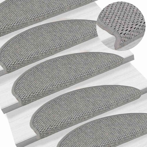 vidaXL Samolepilne preproge za stopnice sisal 30 kosov 65x21x4 srebrne Cene