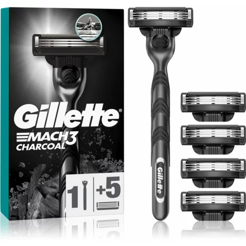 Gillette Mach3 Charcoal brijač + zamjenske britvice 5 kom