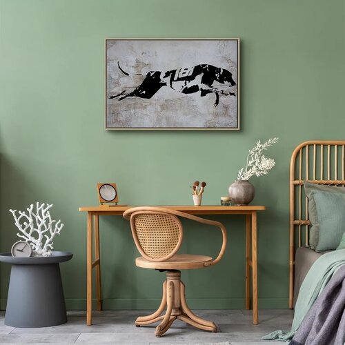  Slika - Greyhound Race (1 Part) Wide 120x80 U prirodnom drvenom okviru Slike