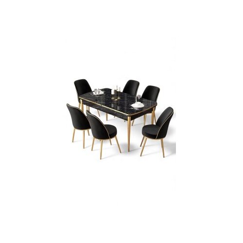 Hanah home trpezarijski set, 7 dijelova, crni Cijene
