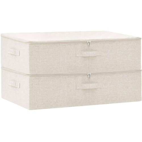 VidaXL Kutije za pohranu 2 kom od tkanine 70 x 40 x 18 cm krem Slike