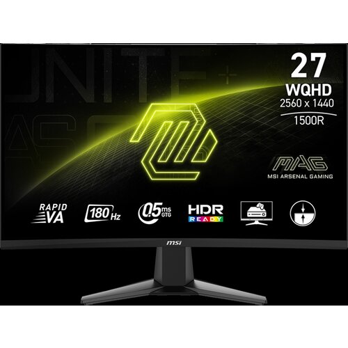 MSI Monitor 27/ MAG 274CQF VA WQHD 180Hz/ 0.5ms/ DP / 2XHDMI Zakrivljen Cene