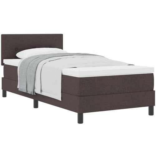 vidaXL Postelja z vzmetnico z vzmetnico Temno rjava 80 x 200 cm blago, (5000128655) Cene