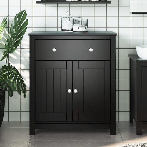 vidaXL Kupaonski ormarić BERG crni 69 5x34x80 cm od masivne borovine Cijene