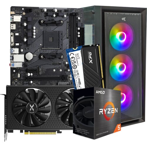 GNC gamer super sonic amd ryzen 5 5500, A520, rx 7600 8 gb, 16GB DDR4, ssd 1TB, psu 650W, kući&scaron;te gaming Cijene