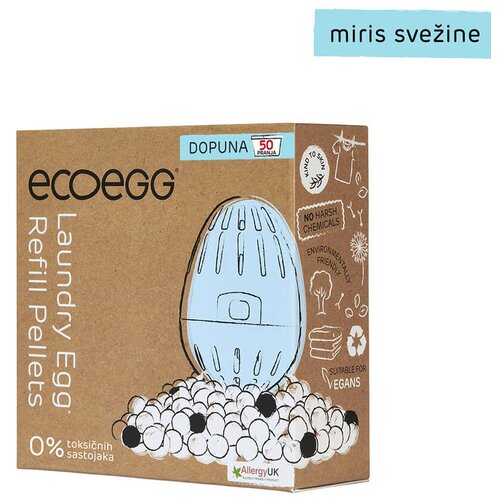 ecoegg 2u1 dopuna za eko deterdžent i omekšivač za veš miris svežine 50 pranja Slike
