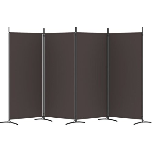  pregrada s 4 panela smeđa 346 x 180 cm od tkanine Slike