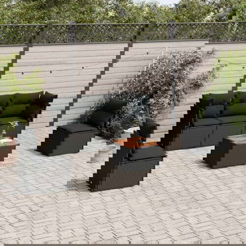  6-dijelni set vrtnih sofa s jastucima crni od poliratana Cijene
